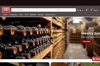 design liquor website, wine shopify store, alcohol beverage wordpress website