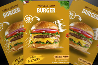 design restaurant menu, food flyer or poster design