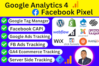 fix and setup ga4 google analytics 4 fb pixel ga4 ecommerce tracking with gtm