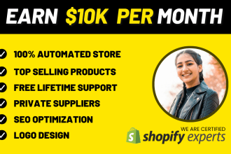 build you an automated dropshipping shopify store shopify website