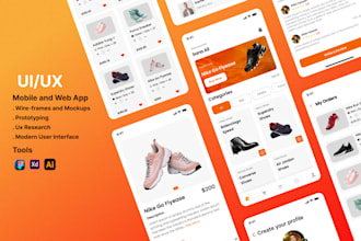 create uiux mobile app, wireframes and web app uiux design on figma