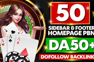 provide 50 homepage blogroll sidebar da dr 50plus thai indonesia backlinks