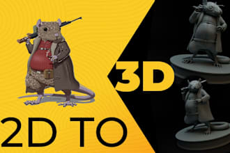 convert any type of 2d art work ai images into 3d print ready stl files