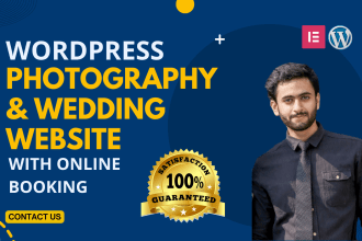 make photography, portfolio, and wedding website with online booking