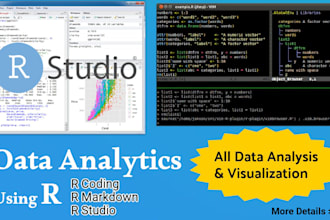data analysis, visualization,code,script r programming and python