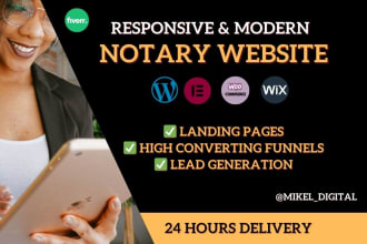 build notary website, notary landing page, notary wordpress website, notary logo