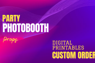 create digital printable photobooth props for you