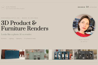 create 3d furniture renders for ecommerce and catalog