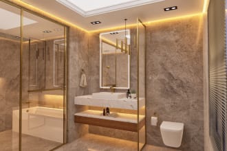 design bathroom interior, kitchen interior living and render