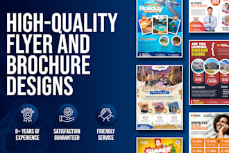 design professional flyers, one pagers, brochures for your business or event