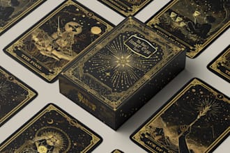 draw and design custom oracle and tarot card illustrations