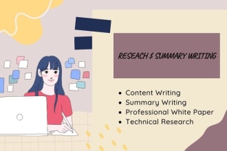 research and summarize your article