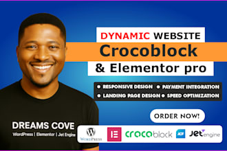 create dynamic wordpress website with elementor, jet engine