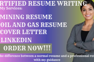 design mining resume, oil and gas, cover letter, linkedin