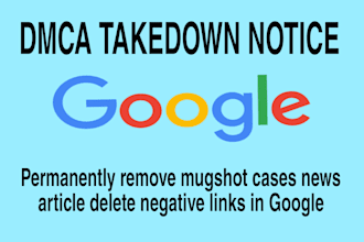 remove negative links, mugshots, court cases,false bad news articles from google