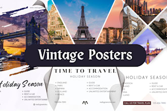 make vintage retro travel posters for timeless adventures
