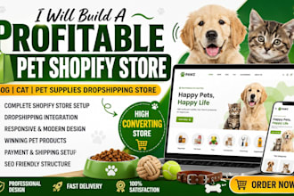 build a profitable pet shopify store, dog cat dropshipping website, pet supplies