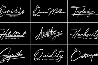 do a professional signature, handwritten, scripted, cursive, autograph logo