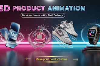 3d product animation for advertisement 4k, fast delivery