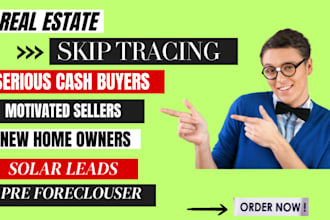provide you  buyers and sellers leads with skip tracing