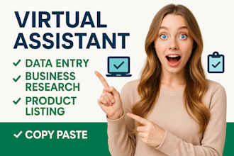 be your virtual assistant for data entry, web, blog or product upload