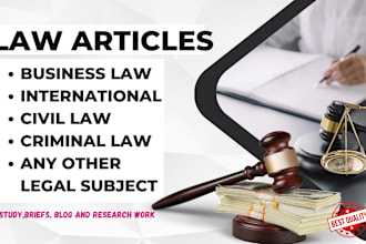 write articles on international, corporate, human rights, civil and business law