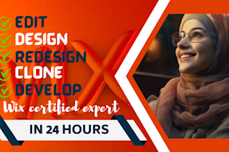 edit, design, redesign or develop your personal or business wix website