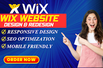 develop wix website design, redesign wix website and wix online ecommerce store