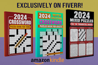 create word search, mazes, cross word and sudoku puzzle book for amazon kdp