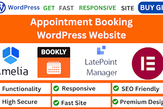 develop appointment booking wordpress website by bookly, amelia, latepoint