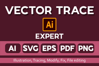 do redraw vector art, vector tracing, and edit any adobe illustrator work