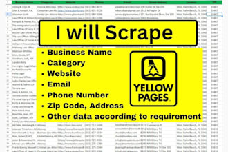 do yellow page scraping, web scraper, and web crawling