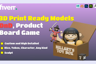 make 3d printable models for dnd, board game and product