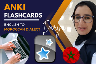 provide flashcards from english to moroccan dialect darija
