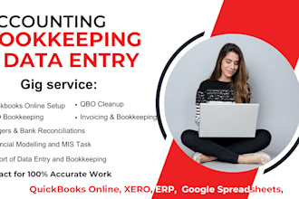 do bookkeeping, brs, quickbooks setup and accounting tasks