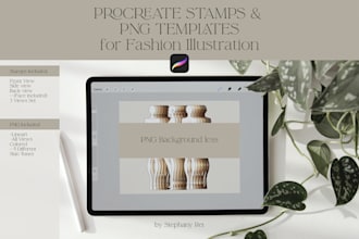 give you my procreate stamps and png templates for fashion illustration