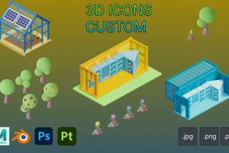 create 3d icon packs for websites,games or nft