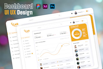 do dashboard design, pitch deck design, CRM, saas web app or admin panel ui