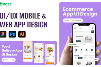 design wireframes, UI UX for mobile app design, web app design, app design figma