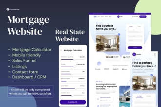 build mortgage website with mortgage calculator with CRM