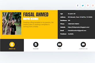 create personal portfolio, cv or resume website in blogger