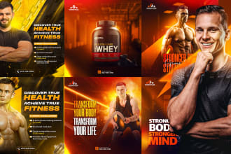 design social media for fitness, car sales and product banners or ads