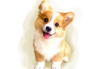 draw a stylized watercolor portrait of your pet