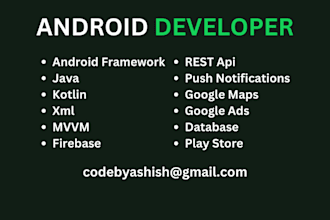 be your mobile app developer using java or kotlin