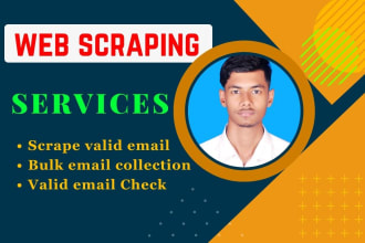 scrape valid email address, website name, and phone numbers,