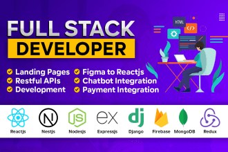 do web development using reactjs nextjs nodejs expressjs nestjs and django