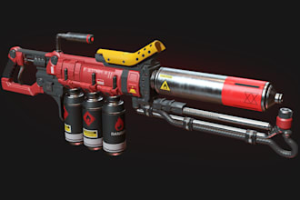 create qyality aaa 3d weapon for your game