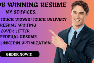 write truck driver resume, CV and linkedin optimization