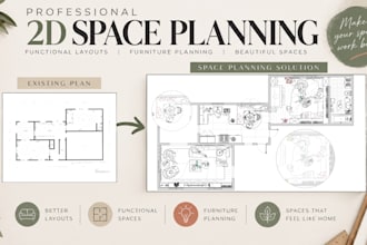 create a professional 2d floor plan with space planning