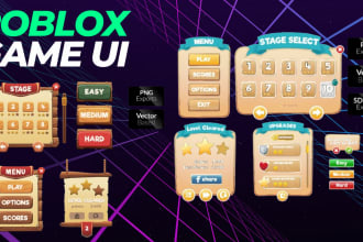 design high quality roblox ui for your game